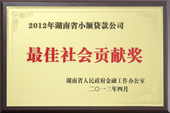 2012年湖南省小额贷款公司最佳社会贡献奖.JPG